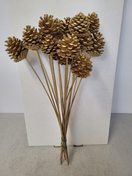 KERST OP STOK DENNEAPPEL NATUREL GROEN GLITTER