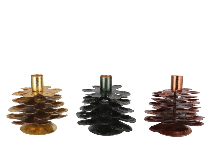 <h4>Cosmo Autumn Mix Candle Holder Pine Cone Ass 12x12x10cm</h4>