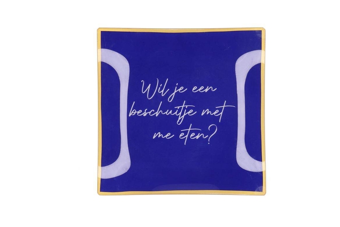 <h4>Plate Square Wil Je Een Beschuitje 18x18x2cm</h4>