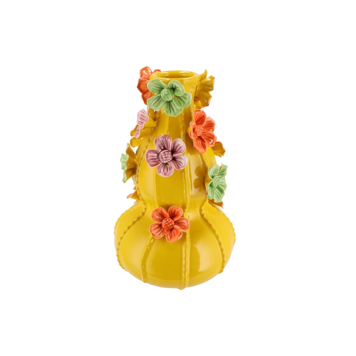 <h4>Flower Yellow Vase Bubbels 19x31cm</h4>