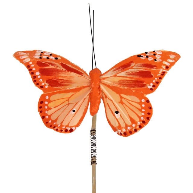 Pick Papillon 6x11cm + 50cm stick orange