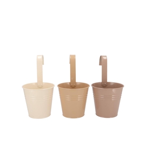 Zinc Natural Brown Mix Bucket Hanging Ass 14x13x10cm Nm