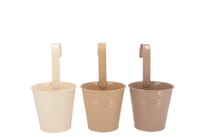 <h4>Zinc Natural Brown Mix Bucket Hanging Ass 14x13x10cm Nm</h4>
