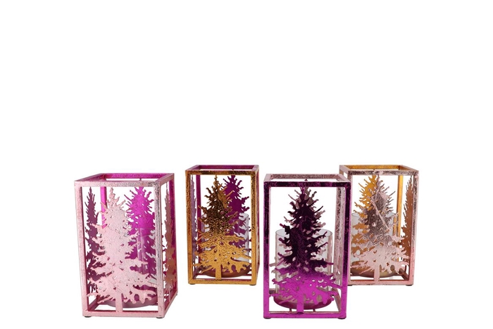 <h4>Glam Jolly Pink Mix T-light Tree Ass 12x15cm</h4>