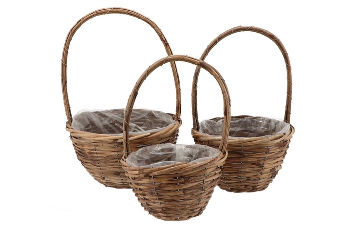 Rattan Basket Handle 3 Pcs 30x45cm