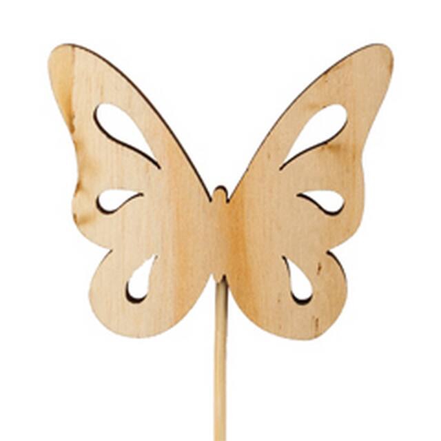 <h4>Pick Butterfly nature wood 6,5x7cm+50cm stick</h4>