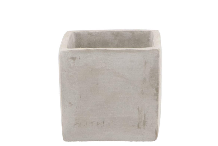 <h4>Concrete Grey Pot Square 11x11x11cm</h4>