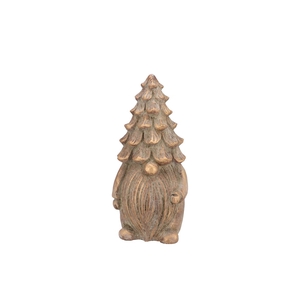 Concrete Golden Gnome Tree 13x13x28cm
