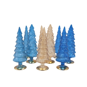 Twinkle Blue/gold Glass Tree Ass 9x25cm Nm