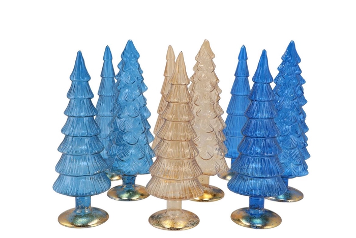 <h4>Twinkle Blue/gold Glass Tree Ass 9x25cm Nm</h4>