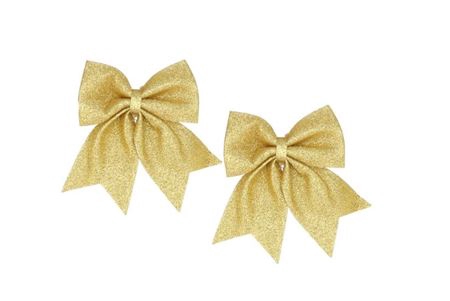 Deco Shine Bow Cozy Gold 19x24cm Per 2