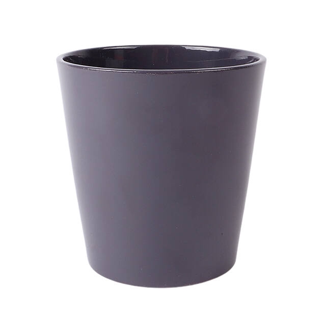 Pot Dallas Ceramics Ø12xH9cm grey shiny