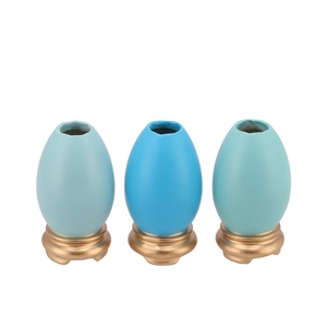 Easter Eggcited Vase Blue Ass P/1 6x6x12cm Nm