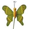 Pick Butterfly flying wood 5x6cm+20cm stick green