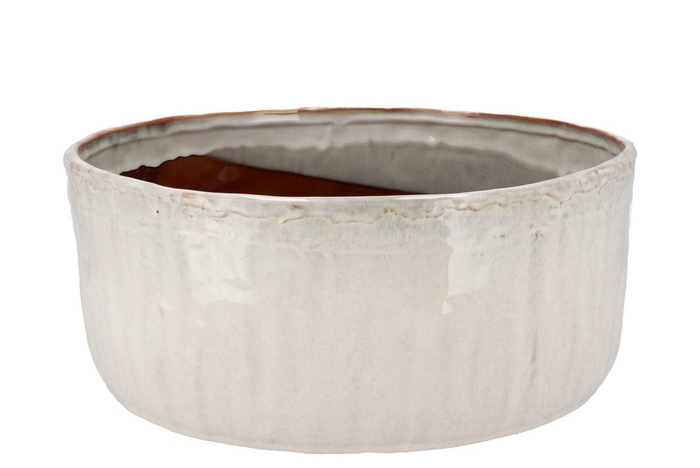 <h4>Iron Stone White Bowl Round 36x36x15cm</h4>