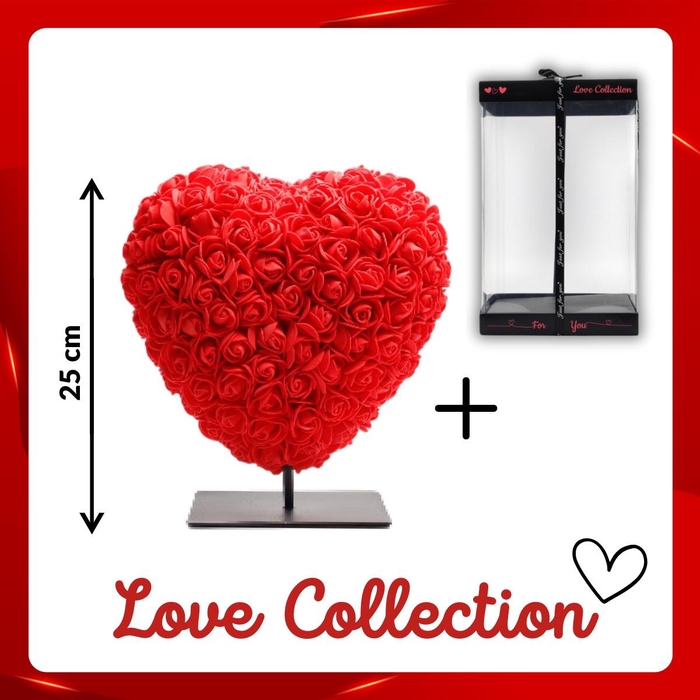 Valentijn Foam hart 25cm+standaard