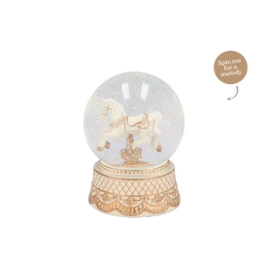 Glowy Cozy Gold Big Snowglobe 12x12x18cm Nm