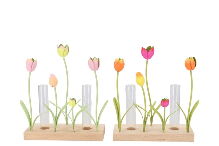 <h4>Xelly Colourfull Metal Rack Tulip Vases Ass20x8x23</h4>