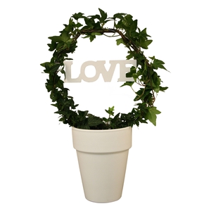 Hedera boog+love in keramiek