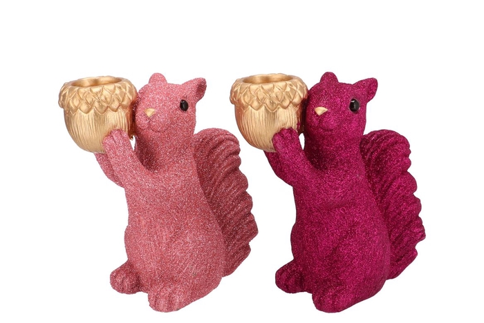 <h4>Jingle Pink/fuchsia Squirrel Standing Ass 18x11x21cm</h4>