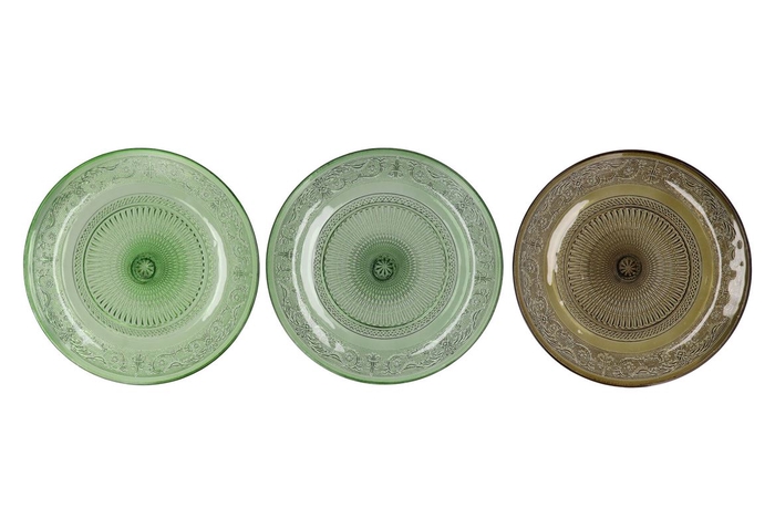 <h4>Dayah Summer Green Mix Glass Plate 32,5x2,5cm Ass P/1</h4>