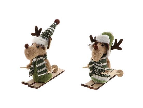 Reindeer Cozy  On Ski 2Ass L12W3H12