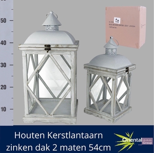 LANTERN 54CM 2X WHITE