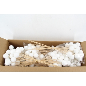 Stick Ball Flock Ø6cm White