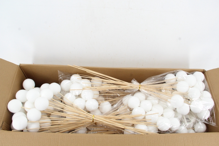 <h4>Stick Ball Flock Ø6cm White</h4>