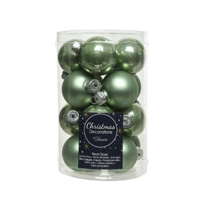 KERSTBAL GLASS 35MM SAGEGREEN 16PCS