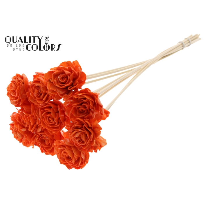 <h4>Shola Dahlia 6cm on stem Wax Orange</h4>