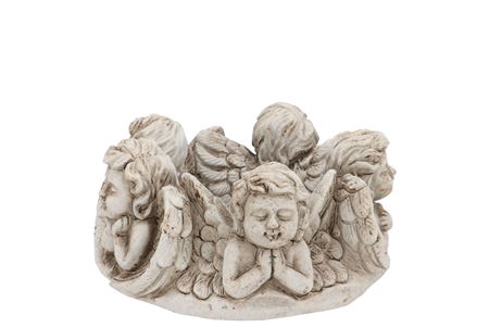 <h4>Concrete Antique Angel Wreath Pot 20x20x12cm</h4>