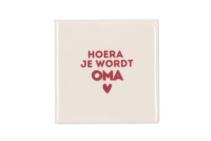 Tile Hoera Je Wordt Oma Natural 10x10x1cm