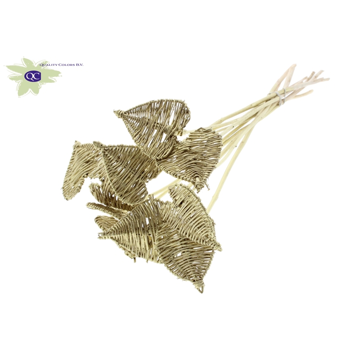 <h4>Lata Heart 8cm on stem Hat type Gold</h4>