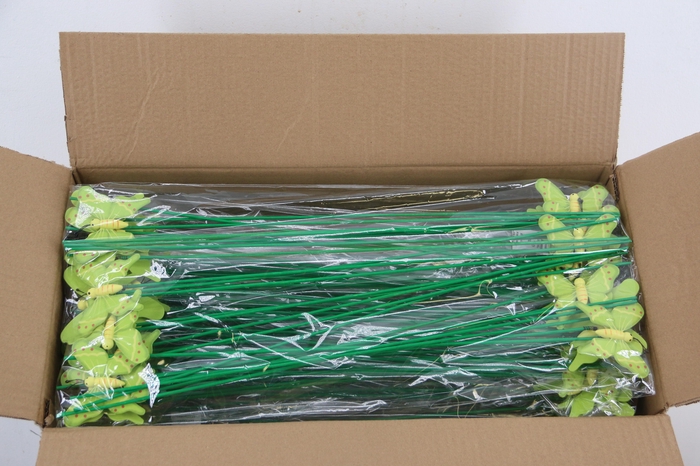 <h4>Stick butterfly wood 7x8cm+50cm stick green</h4>