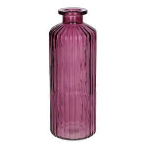 DF02-666632500 - Bottle Caro lines d4.5/7.5xh20 aubergine transparent