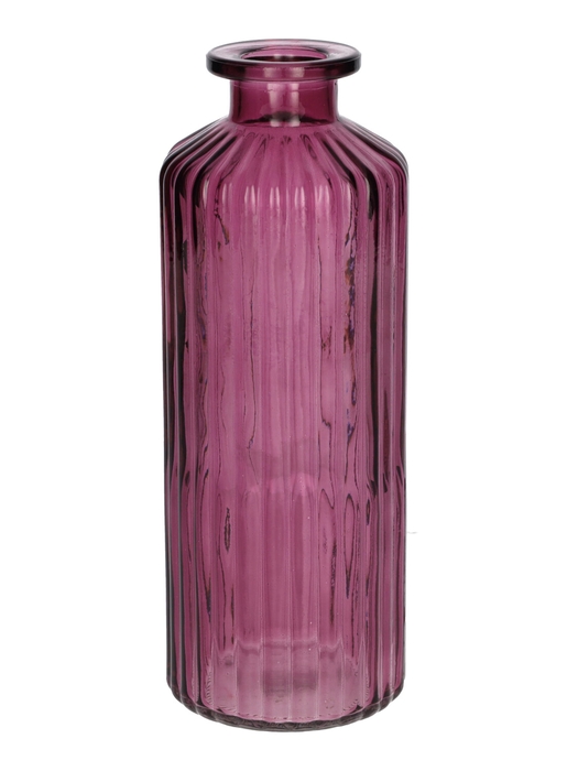 <h4>DF02-666632500 - Bottle Caro lines d4.5/7.5xh20 aubergine transparent</h4>