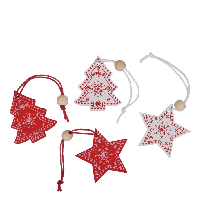 <h4>Kerst Hanger Kerst hout 5cm ass.</h4>