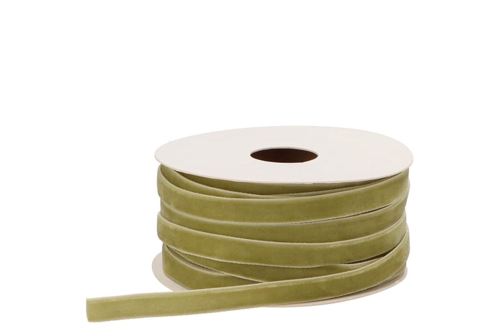 Ribbon Velvety (nr.63) Light Green 20mx9mm