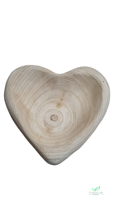 PAULOWNIA BOWL HEART NATURAL 20X7CM