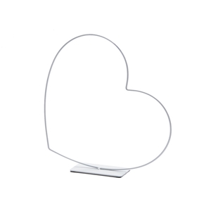 METAL HEART LYING ON BASE 58CM WHITE