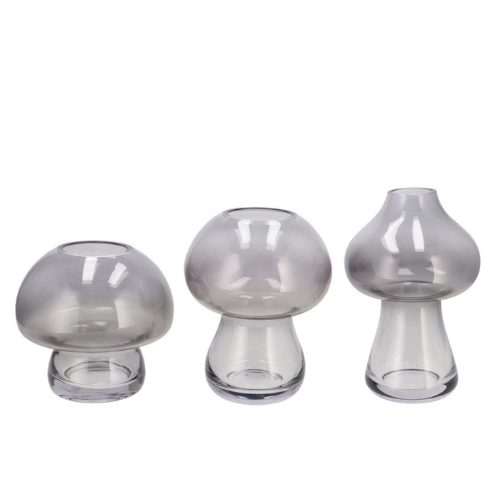 <h4>Nova Black Vase Mushroom Narrow Tricolor 13x13x20c</h4>