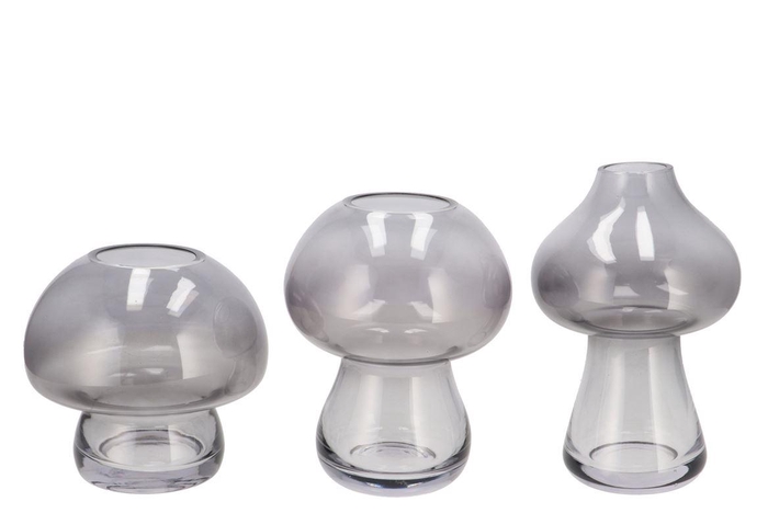 Nova Black Vase Mushroom Narrow Tricolor 13x13x20c