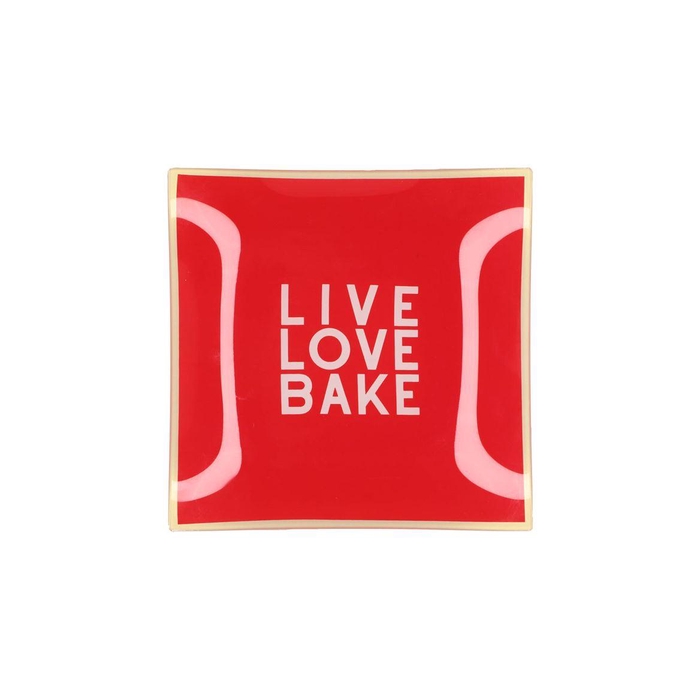 <h4>Plate Square Live Love Bake 18x18x2cm</h4>