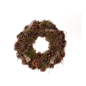 Wreath d40cm Pinecone wood