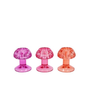 Nova Fuchsia T-light Mushroom Structure Ass 8x8x9c