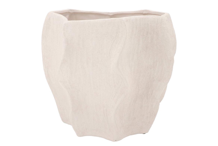 <h4>Lisboa White Pot Wave 38x38x33cm</h4>
