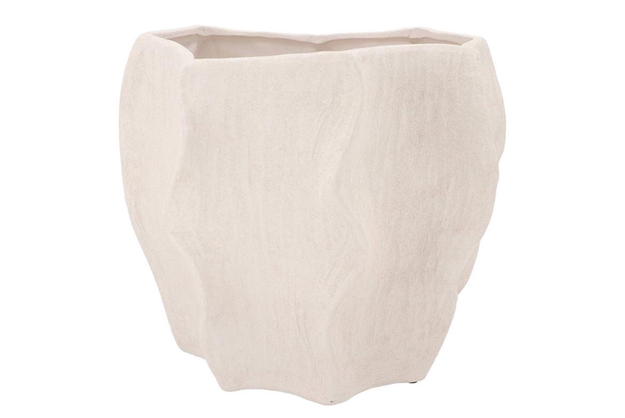 <h4>Lisboa White Pot Wave 38x38x33cm</h4>