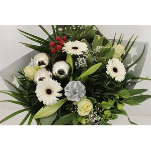 Boeket Roos Sp. Kerst Wit