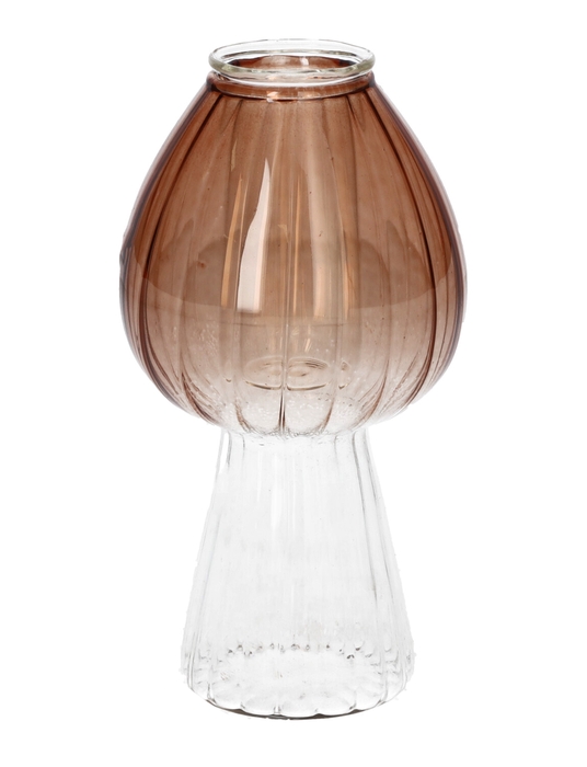 <h4>DF02-730301700 - Candle holder Morel d3.4/6.5xh12.3 brown/clear</h4>